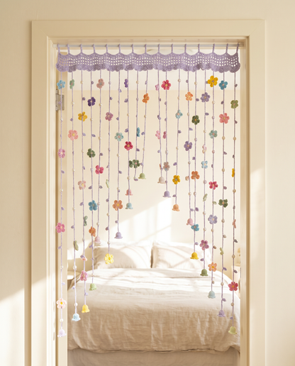 Handmade Crochet Flower Doorway Curtains